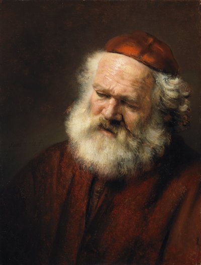 Head of an Old Man by Follower of Rembrandt